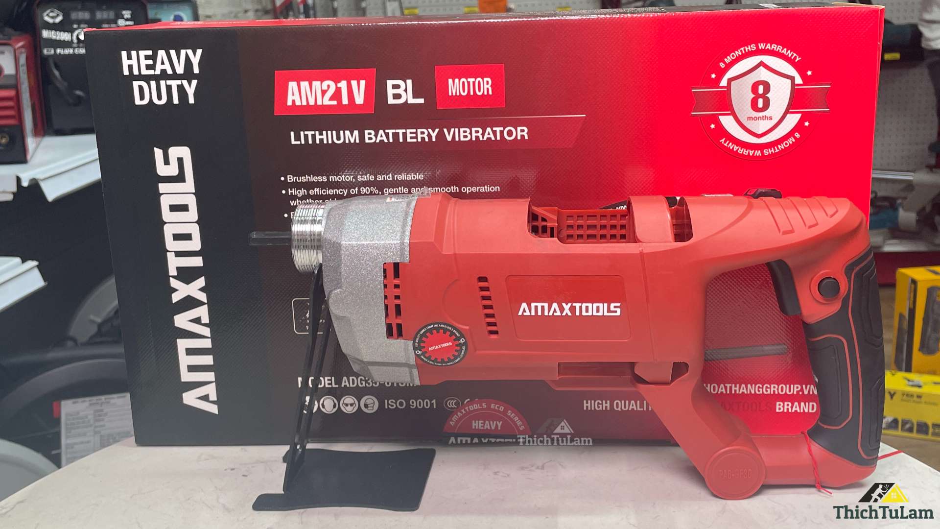 Thân máy đầm dùi ( không bao gồm dùi) pin 21V Amaxtools ADG35-01SM