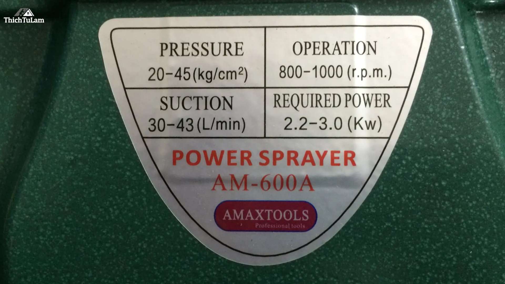 Thông số kỹ thuật Máy Rửa Xe Dây Curoa AMAXTOOLS AM-600A