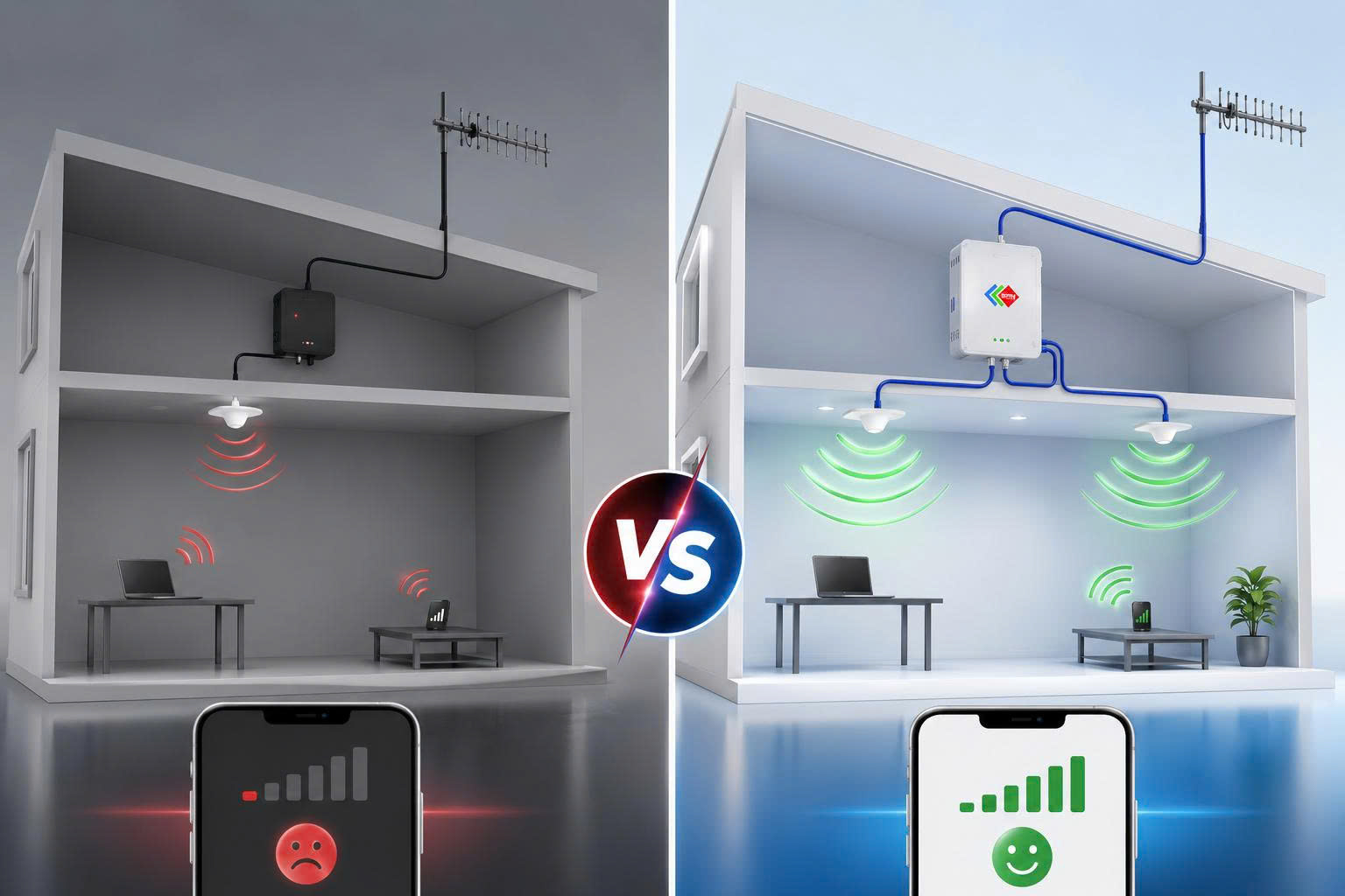 So sánh bộ kích sóng giá rẻ và hệ thống kích sóng chuyên nghiệp