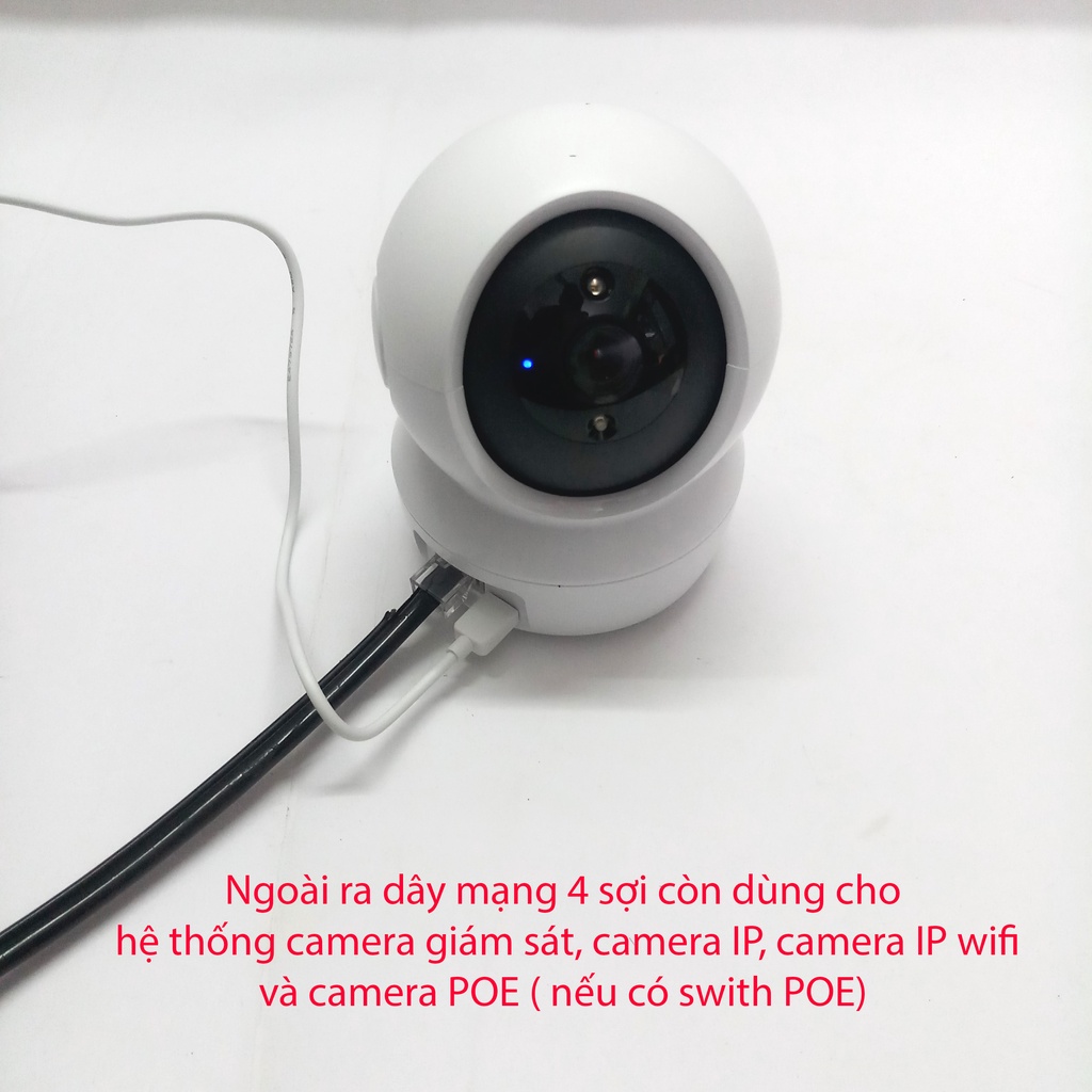 100m dây mạng ngoài trời lõi đồng nguyên chất có sợi cáp chịu lực căng kéo bọc bạc dầu chống ẩm côn trùng cắn bấm sẵn 2 đầu