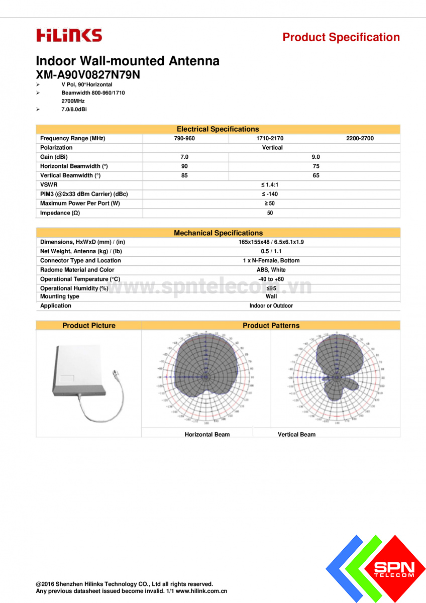 Anten định hướng phát kích sóng điện thoại tăng sóng di động PANEL 9 dBi 800-2700 MHz chính hãng