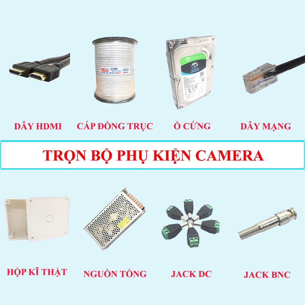 Bộ camera giám sát HIKVISION 4 mắt siêu nét 5MP 2560x1944 mic thu âm quan sát an ninh ban đêm kèm đầy đủ phụ kiện lắp đặt