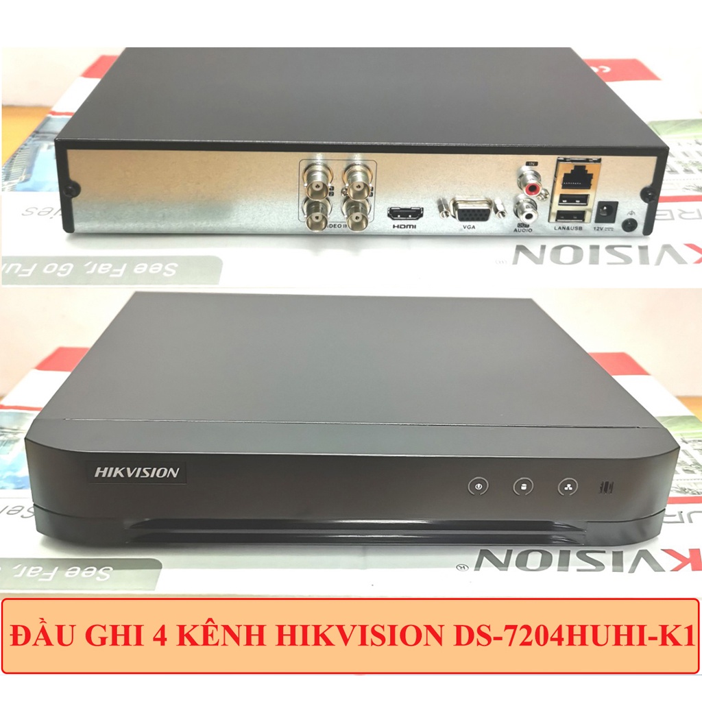 Bộ camera giám sát HIKVISION 4 mắt siêu nét 5MP 2560x1944 mic thu âm quan sát an ninh ban đêm kèm đầy đủ phụ kiện lắp đặt