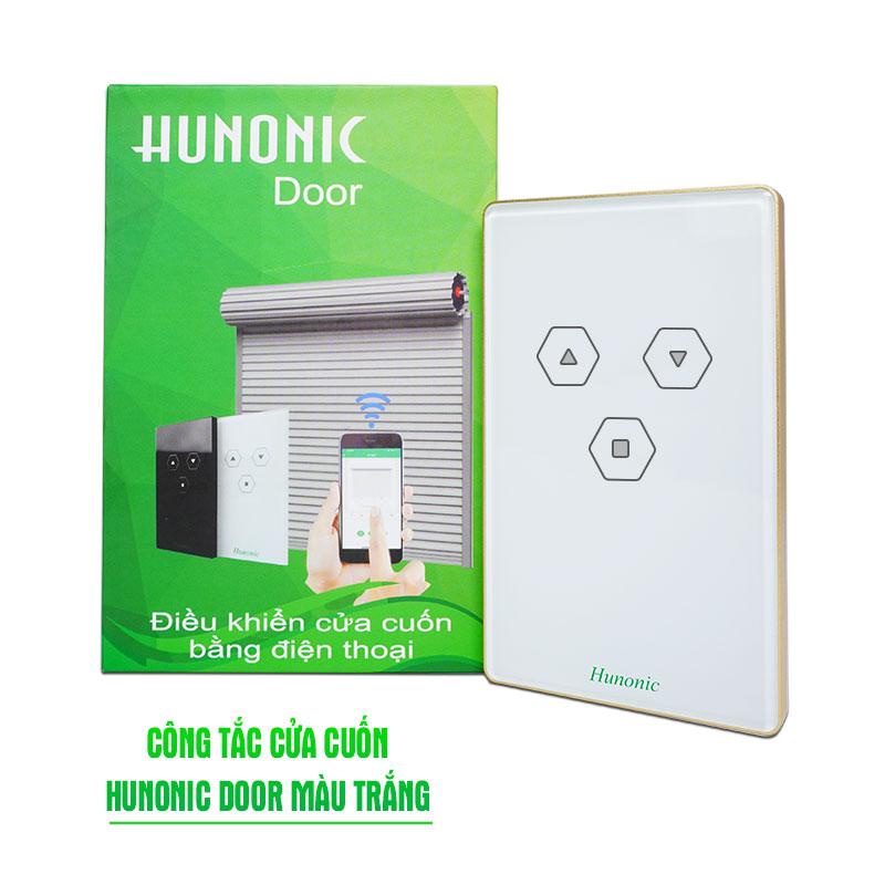 Bộ Công Tắc Điều Khiển Cửa Cuốn Qua Điện Thoại HUNONIC DOOR Thông Minh Wifi Từ Xa Bằng App Bản Full Viền Nhôm Khung Thép Điều Khiển Bluetooth kèm 2 remote cầm tay cao cấp