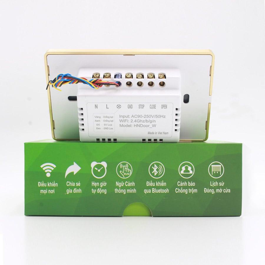 Bộ Công Tắc Điều Khiển Cửa Cuốn Qua Điện Thoại HUNONIC DOOR Thông Minh Wifi Từ Xa Bằng App Bản Full Viền Nhôm Khung Thép Điều Khiển Bluetooth kèm 2 remote cầm tay cao cấp