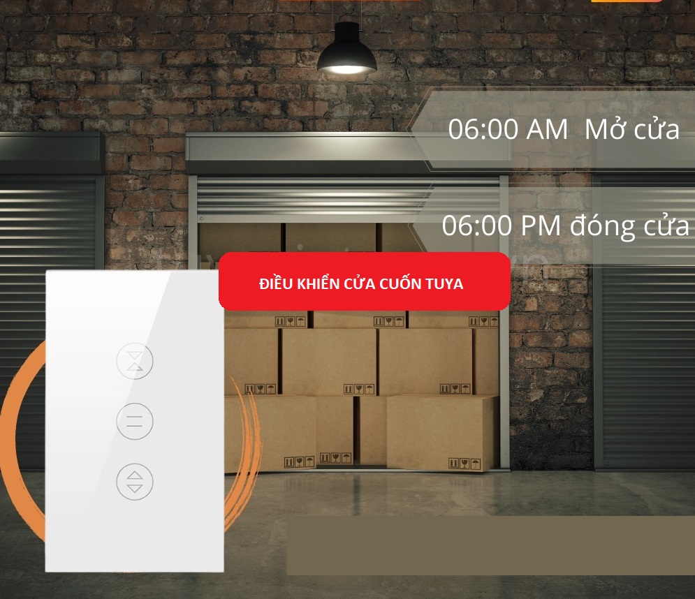 Bộ Công Tắc Điều Khiển Cửa Cuốn Qua Điện Thoại TUYA Wifi Từ Xa Bằng App Giọng nói Cài Đặt Hẹn Giờ Smart Life Cao Cấp
