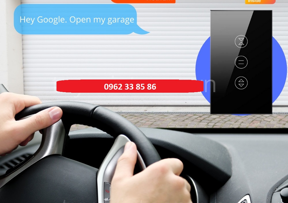 Bộ Công Tắc Điều Khiển Cửa Cuốn Qua Điện Thoại TUYA Wifi Từ Xa Bằng App Giọng nói Cài Đặt Hẹn Giờ Smart Life Cao Cấp