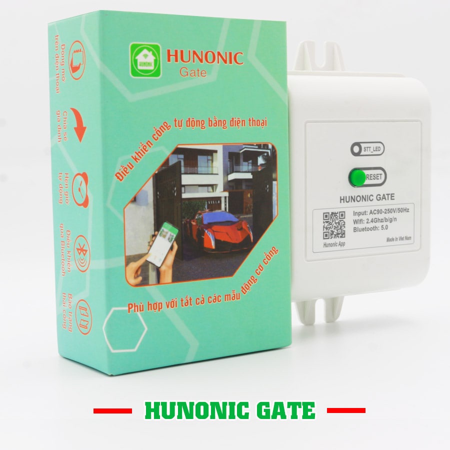 Bộ điều khiển cổng tự động HUNONIC GATE wifi bluetooth theo dõi đóng mở cổng cửa từ xa qua điện thoại