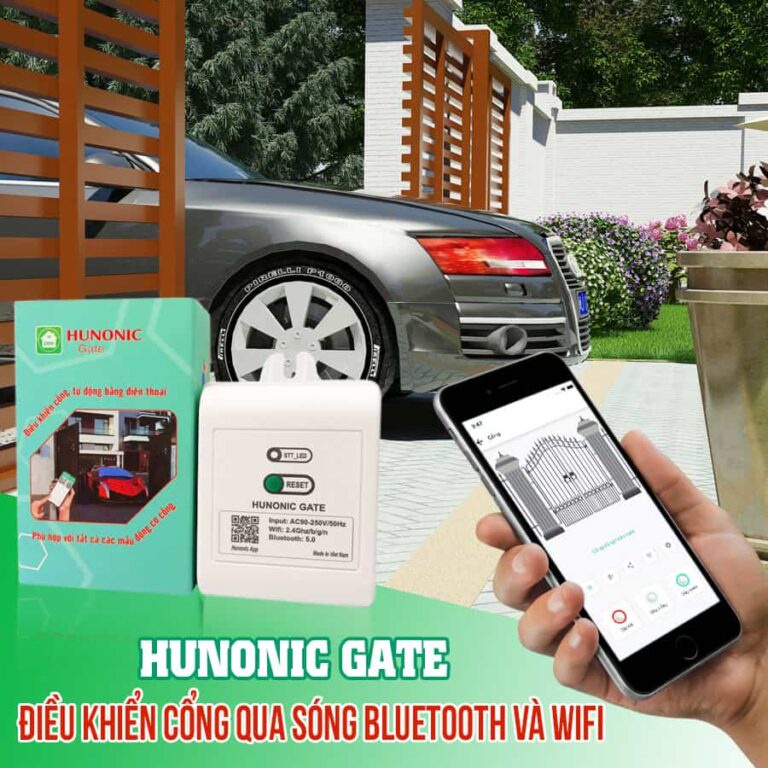 Bộ điều khiển cổng tự động HUNONIC GATE wifi bluetooth theo dõi đóng mở cổng cửa từ xa qua điện thoại