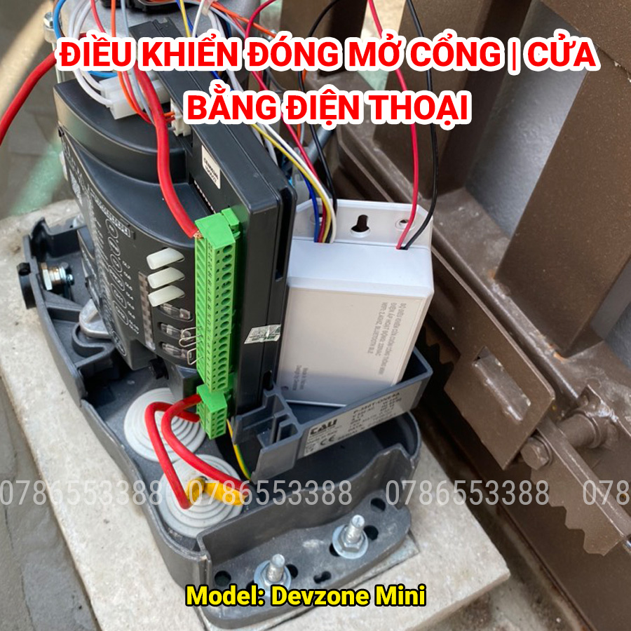 Bộ điều khiển đóng mở cổng tự động từ xa qua điện thoại thông minh DEVZONE HD Mini Wifi các loại động cơ tay đòn motor âm sàn cửa lùa xếp