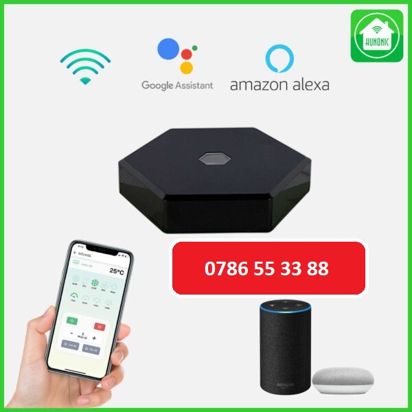 Bộ điều khiển hồng ngoại IR thông minh wifi bật tắt tivi, điều hòa, quạt từ xa qua điện thoại chính hãng