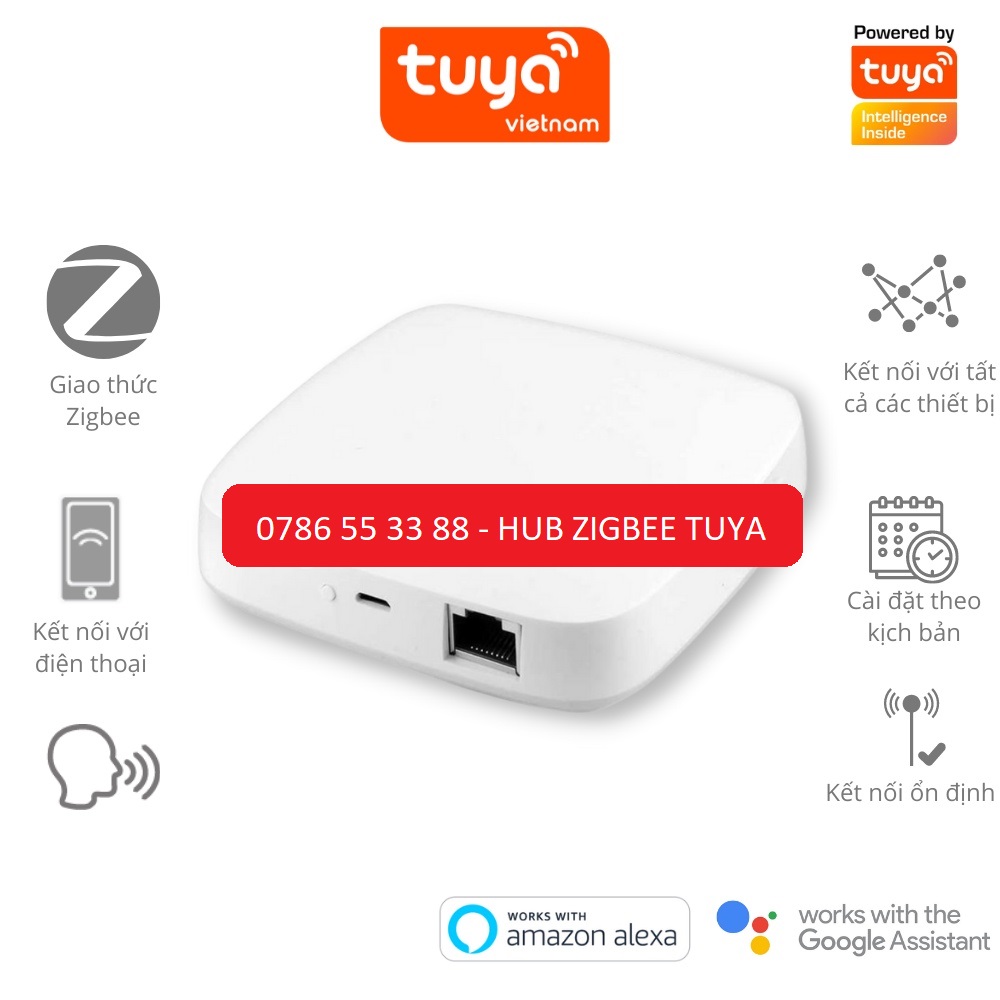 Bộ Điều Khiển Trung Tâm Hub Gateway TUYA Zigbee Bluetooth Kết Nối Lên Tới 200 Thiết Bị Nhà Thông Minh Smart Home Bản Quốc Tế
