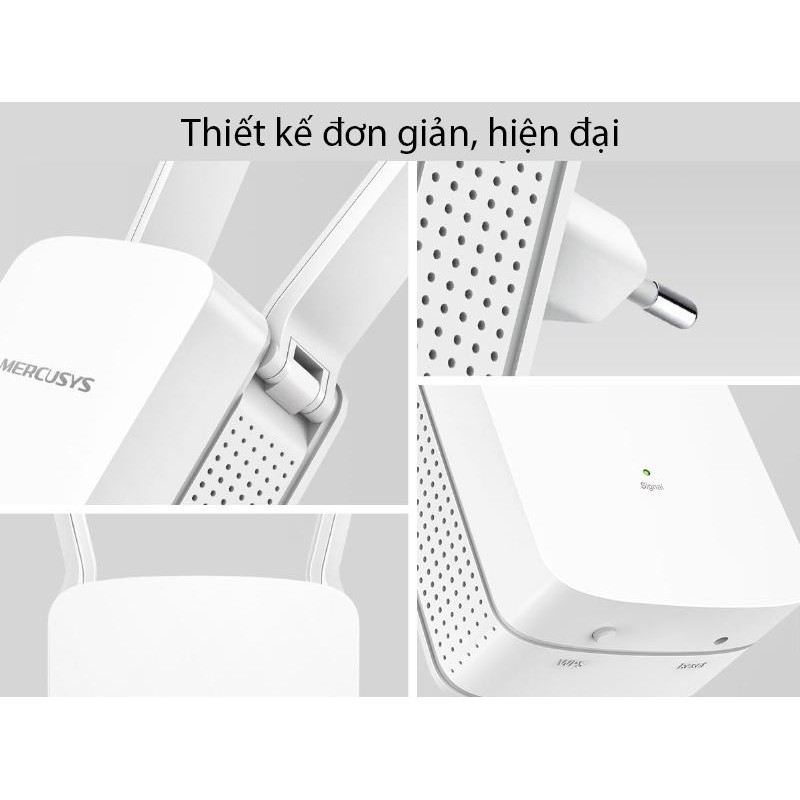 Bộ kích sóng Wifi MERCUSYS MW 300 RE 3 râu siêu khỏe cắm trực tiếp ổ điện tăng cường mở rộng vùng tín hiệu yếu
