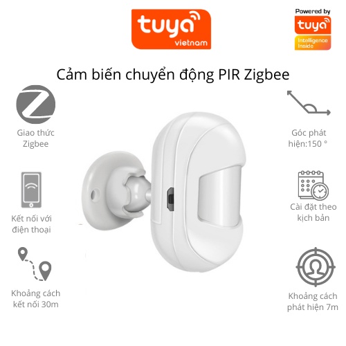 Cảm Biến Chuyển Động Thông Minh PIR TUYA Wifi Zigbee phát hiện trộm đột nhập cảnh báo xâm nhập ra vào từ xa qua điện thoại