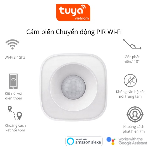 Cảm Biến Chuyển Động Thông Minh PIR TUYA Wifi Zigbee phát hiện trộm đột nhập cảnh báo xâm nhập ra vào từ xa qua điện thoại