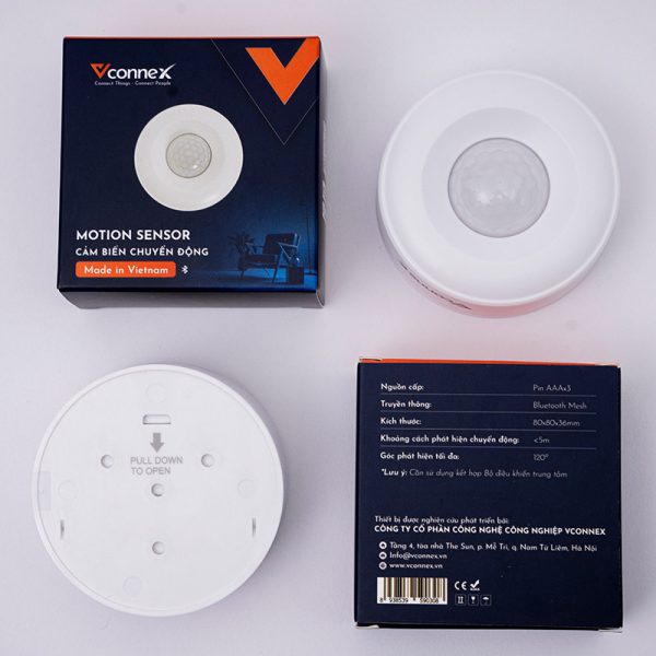 Cảm Biến Chuyển Động Thông Minh PIR VCONNEX Bluetooth Zigbee phát hiện trộm đột nhập cảnh báo xâm nhập ra vào từ xa qua điện thoại