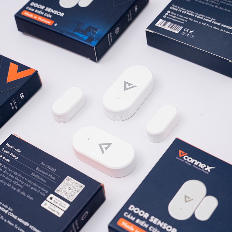 Cảm Biến Phát Hiện Đóng Mở Cửa VCONNEX Zigbee báo động tạo kịch bản nhà thông minh từ xa qua điện thoại