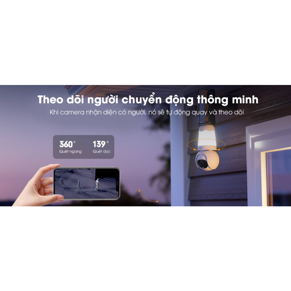 Camera bóng đèn IMOU wifi Bulb Cam IPC-S6DP 2K 3Mp 3K 5Mp quay quét 360 độ có màu ban đêm đàm thoại 2 chiều phát hiện xe cộ