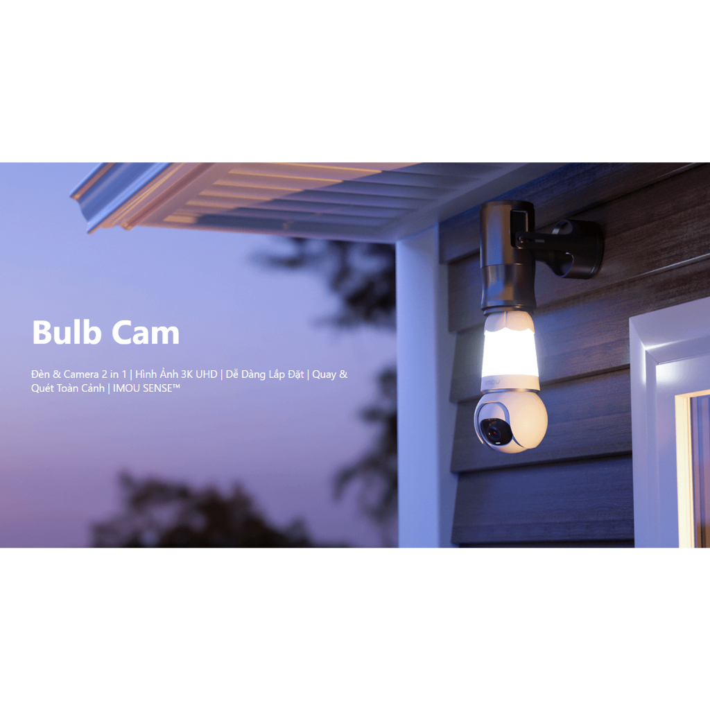 Camera bóng đèn IMOU wifi Bulb Cam IPC-S6DP 2K 3Mp 3K 5Mp quay quét 360 độ có màu ban đêm đàm thoại 2 chiều phát hiện xe cộ