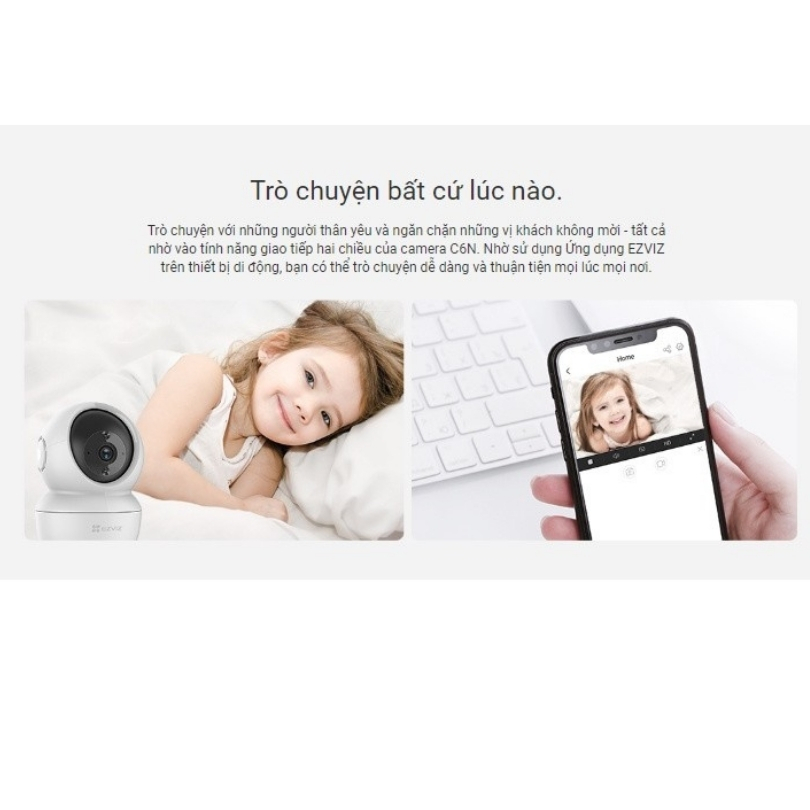 Camera wifi EZVIZ DEVZONE H6C PRO lắp trong nhà giám sát cửa cổng đàm thoại ghi hình màu ban đêm chính hãng