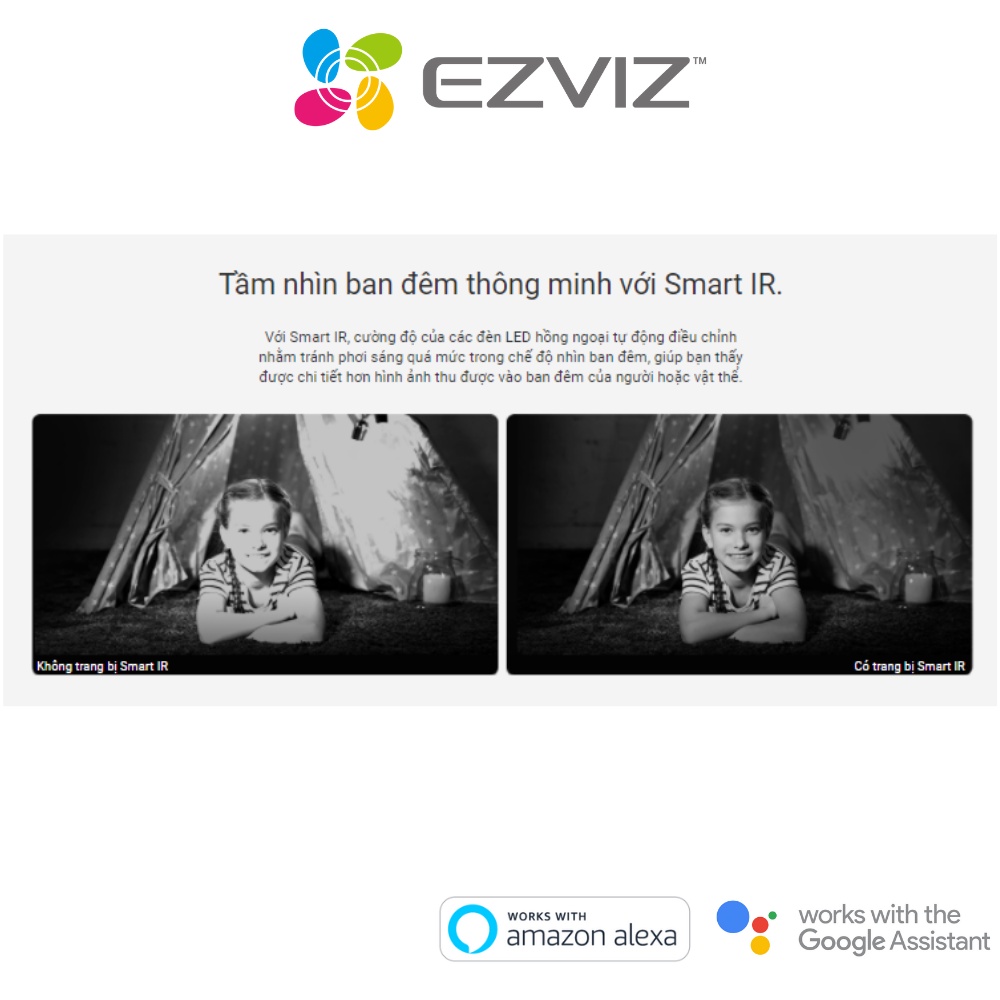 Camera wifi thông minh EZVIZ trong nhà giám sát 360 độ 1080p kết nối app DEVZONE điều khiển smart home từ xa qua điện thoại