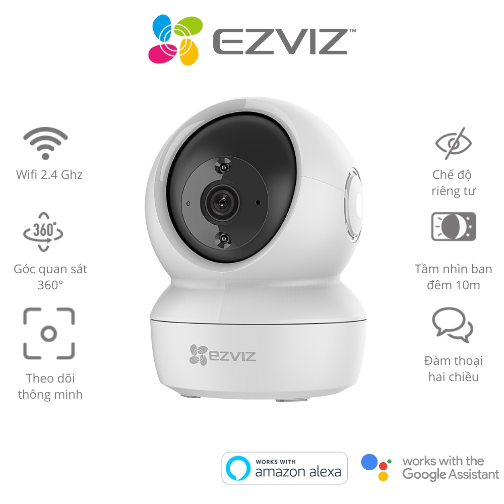 Camera wifi thông minh EZVIZ trong nhà giám sát 360 độ 1080p kết nối app DEVZONE điều khiển smart home từ xa qua điện thoại