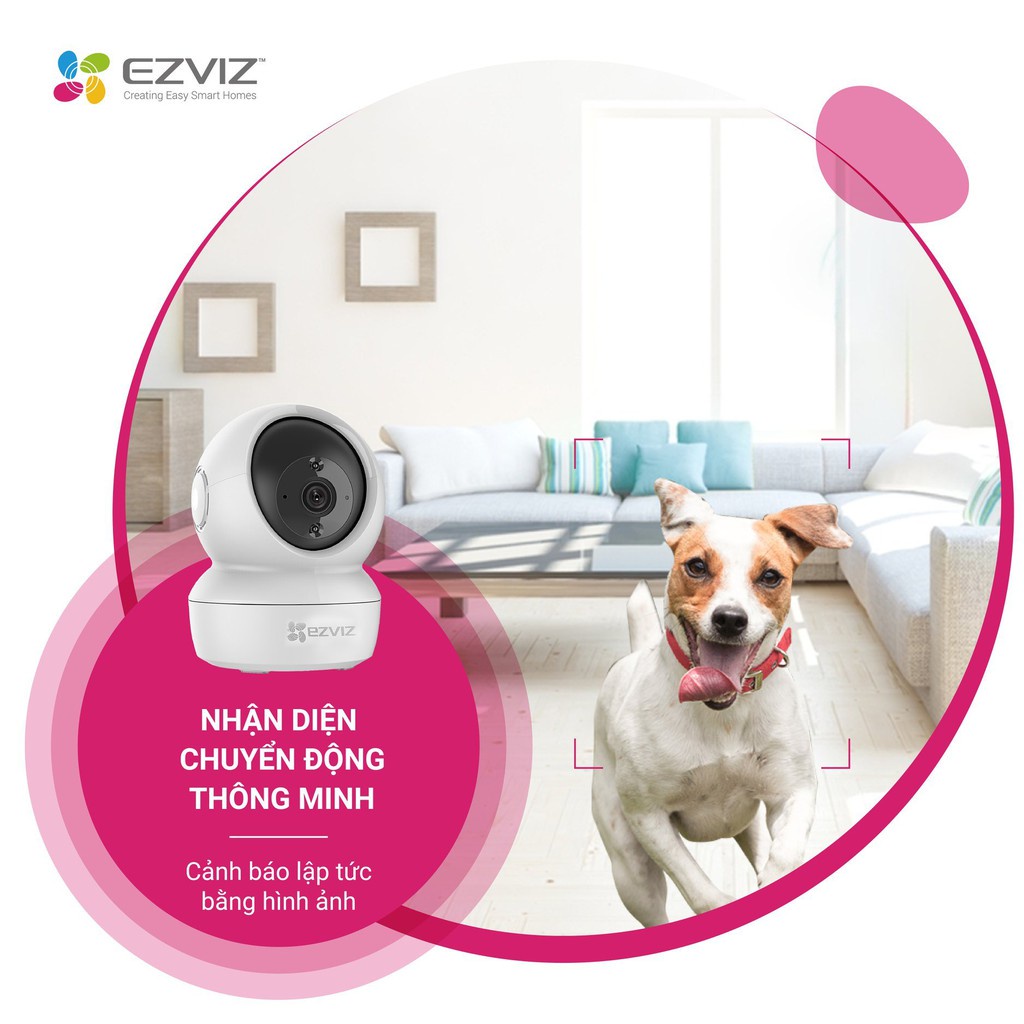 Camera wifi thông minh EZVIZ trong nhà giám sát 360 độ 1080p kết nối app DEVZONE điều khiển smart home từ xa qua điện thoại