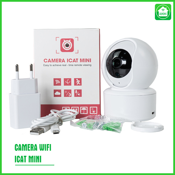 Camera wifi thông minh ICat mini indoor outdoor AI app HUNONIC siêu nét theo dõi điều khiển nhà thông minh từ xa qua điện thoại