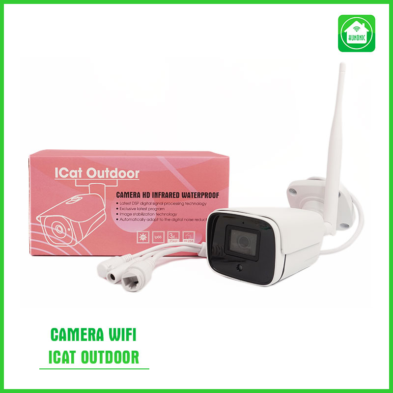 Camera wifi thông minh ICat mini indoor outdoor AI app HUNONIC siêu nét theo dõi điều khiển nhà thông minh từ xa qua điện thoại