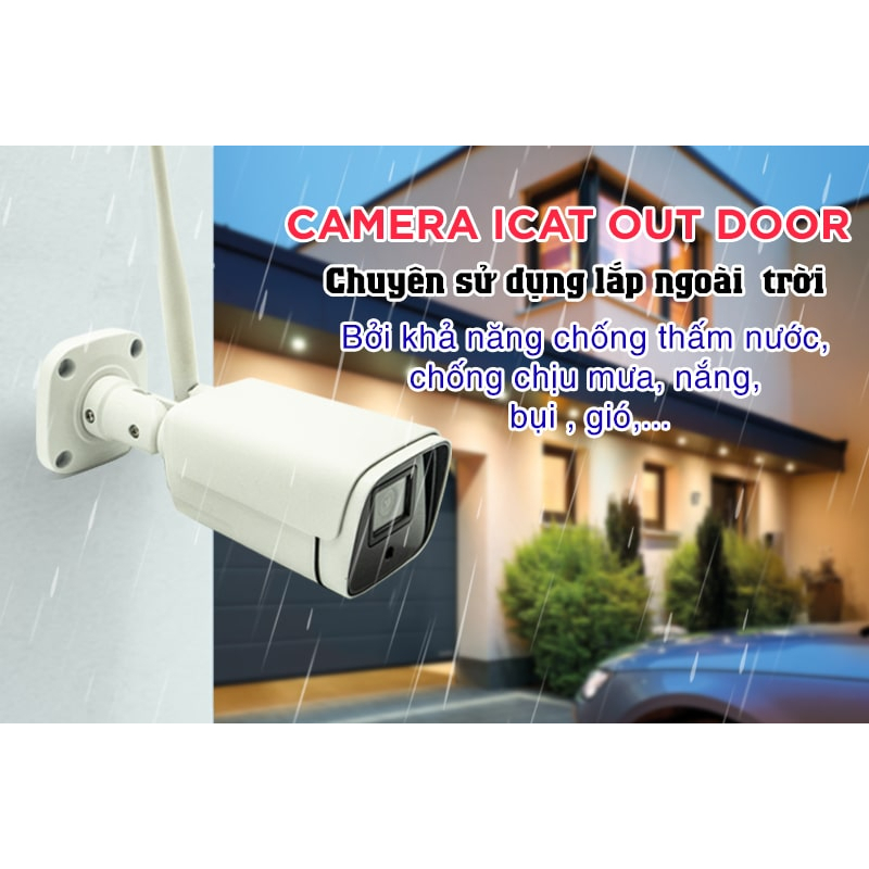 Camera wifi thông minh ICat mini indoor outdoor AI app HUNONIC siêu nét theo dõi điều khiển nhà thông minh từ xa qua điện thoại
