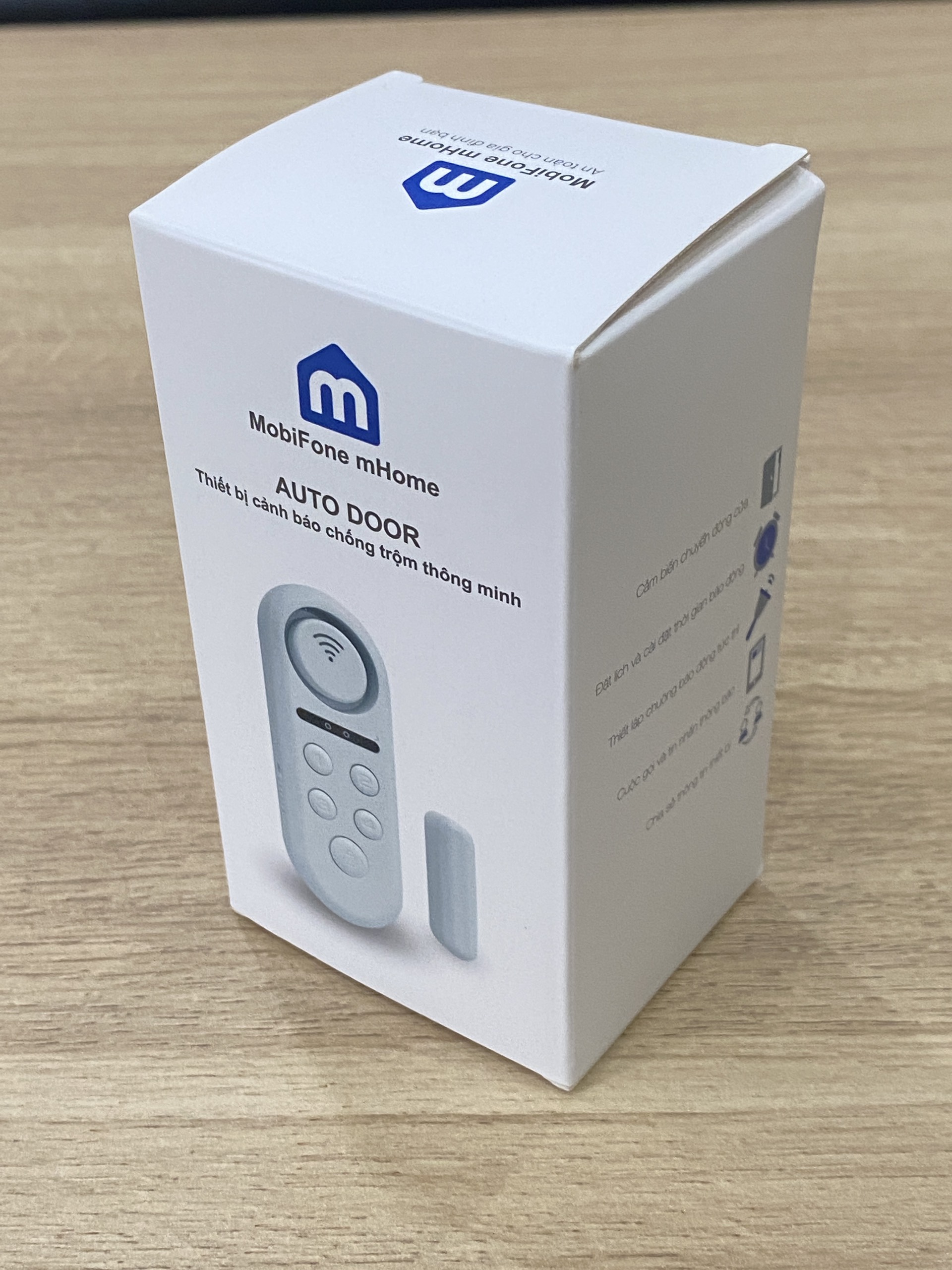 Thiết bị cảnh báo mở cửa mHome chống trộm cảnh báo mở cửa cổng quán cafe cửa cuốn ban công nhà kho nhà trạm văn phòng thông minh chính hãng Mobifone