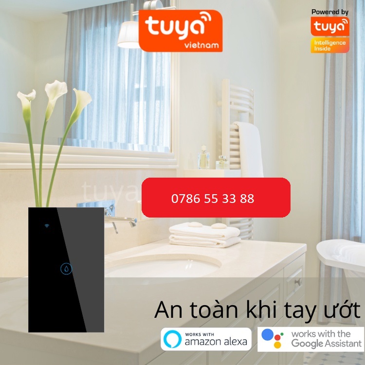 Công Tắc Bình Nóng Lạnh Cảm Ứng Thông Minh TUYA Wifi 4400W 20A Theo Dõi Bật Tắt Hẹn Giờ Điều Khiển Từ Xa Qua Điện Thoại