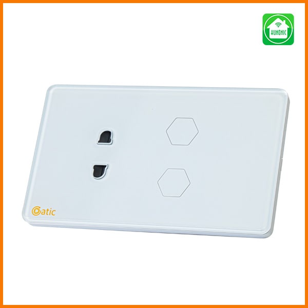 Công tắc cảm ứng thông minh Wifi HUNONIC Datic nút điều khiển bật tắt thiết bị điện bình nóng lạnh đóng mở cửa cuốn cổng tự động từ xa qua điện thoại