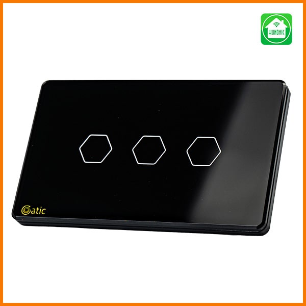 Công tắc cảm ứng thông minh Wifi HUNONIC Datic nút điều khiển bật tắt thiết bị điện bình nóng lạnh đóng mở cửa cuốn cổng tự động từ xa qua điện thoại