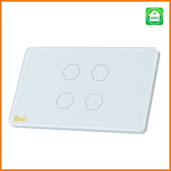 Công tắc cảm ứng thông minh Wifi HUNONIC Datic nút điều khiển bật tắt thiết bị điện bình nóng lạnh đóng mở cửa cuốn cổng tự động từ xa qua điện thoại