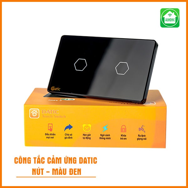 Công tắc cảm ứng thông minh Wifi HUNONIC Datic nút điều khiển bật tắt thiết bị điện bình nóng lạnh đóng mở cửa cuốn cổng tự động từ xa qua điện thoại