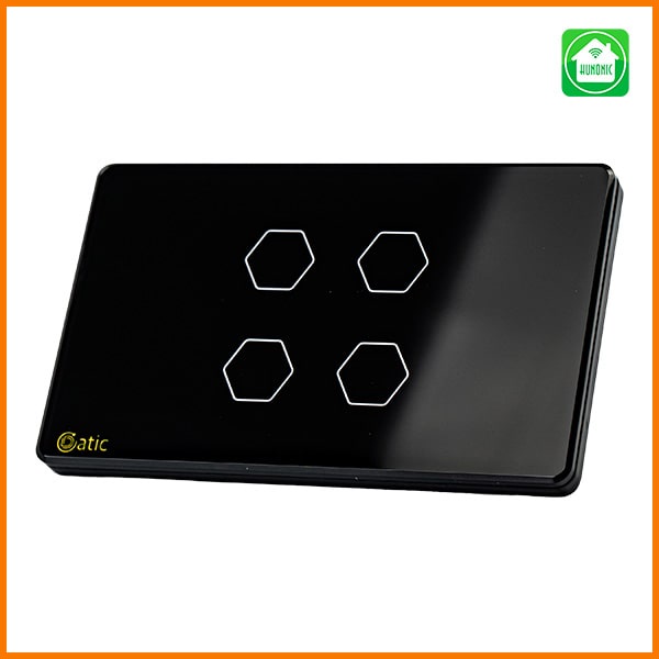 Công tắc cảm ứng thông minh Wifi HUNONIC Datic nút điều khiển bật tắt thiết bị điện bình nóng lạnh đóng mở cửa cuốn cổng tự động từ xa qua điện thoại