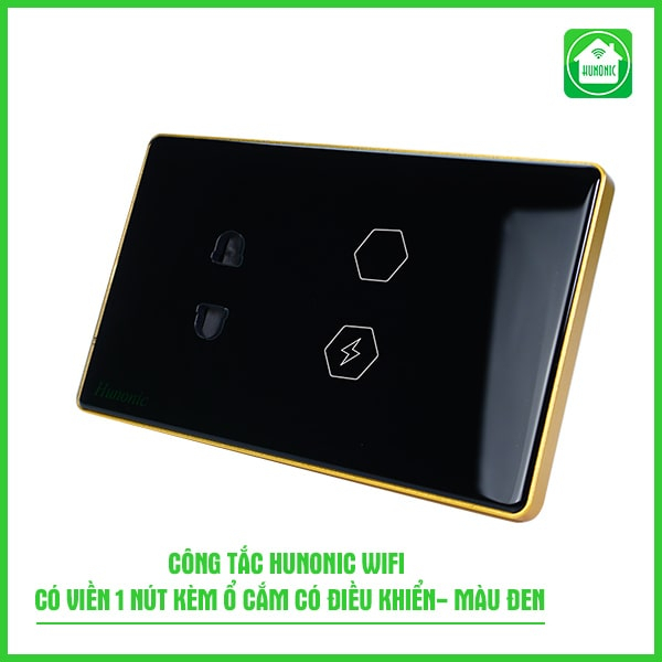 Công tắc cảm ứng thông minh wifi HUNONIC viền nhôm sang trọng điều khiển bật tắt thiết bị từ xa qua điện thoại cao cấp