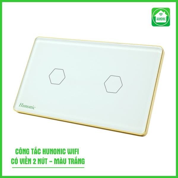 Công tắc cảm ứng thông minh wifi HUNONIC viền nhôm sang trọng điều khiển bật tắt thiết bị từ xa qua điện thoại cao cấp