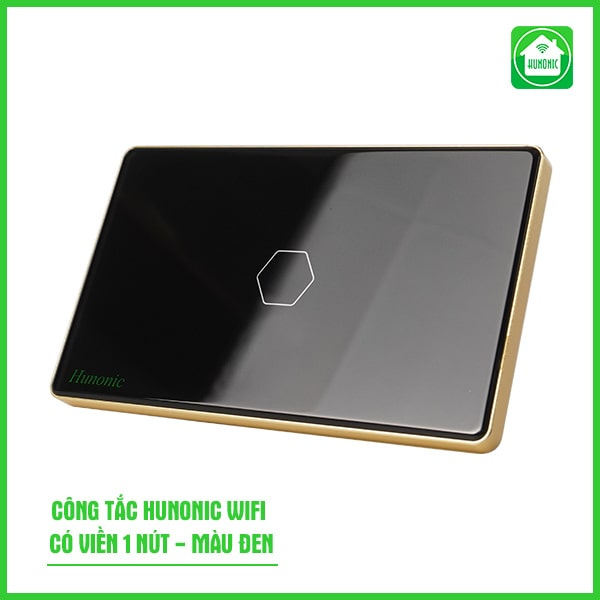 Công tắc cảm ứng thông minh wifi HUNONIC viền nhôm sang trọng điều khiển bật tắt thiết bị từ xa qua điện thoại cao cấp