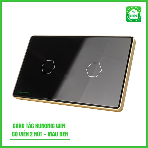 Công tắc cảm ứng thông minh wifi HUNONIC viền nhôm sang trọng điều khiển bật tắt thiết bị từ xa qua điện thoại cao cấp