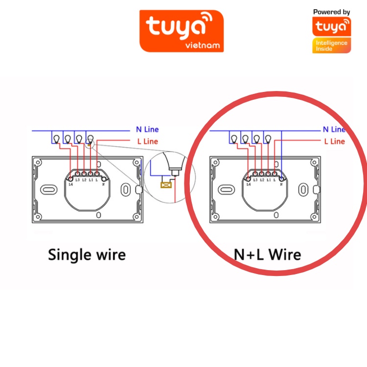 Công Tắc Cảm Ứng Thông Minh Wifi TUYA Hình Chữ Nhật 1-2-3-4 Nút Theo Dõi Điều Khiển Bật Tắt Thiết Bị Từ Xa Qua Điện Thoại