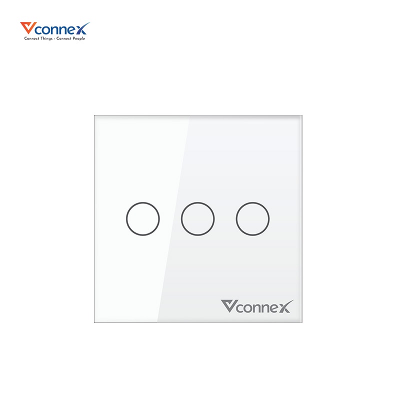 Công tắc cảm ứng thông minh wifi VCONNEX công suất cao 800 2500 W điều khiển bật tắt thiết bị từ xa qua điện thoại