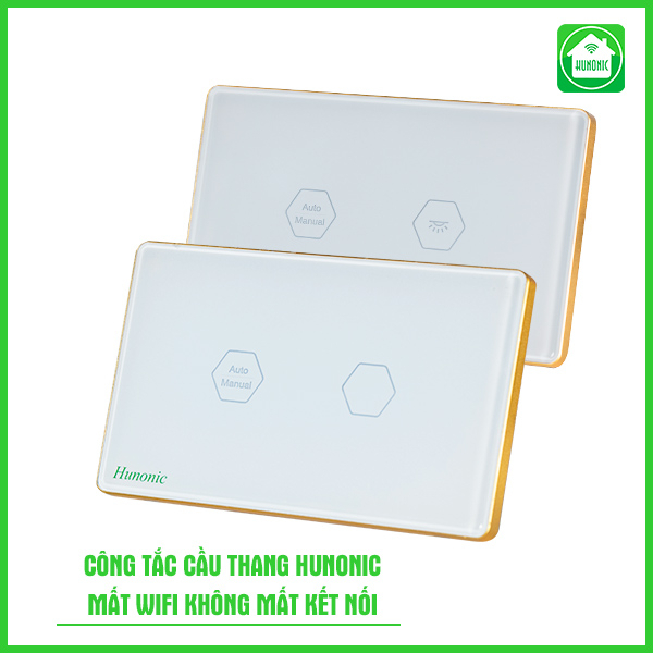 Công tắc cầu thang thông minh wifi HUNONIC DATIC bật tắt đèn liên kết cảm biến chuyển động công tắc cơ điều khiển từ xa qua điện thoại