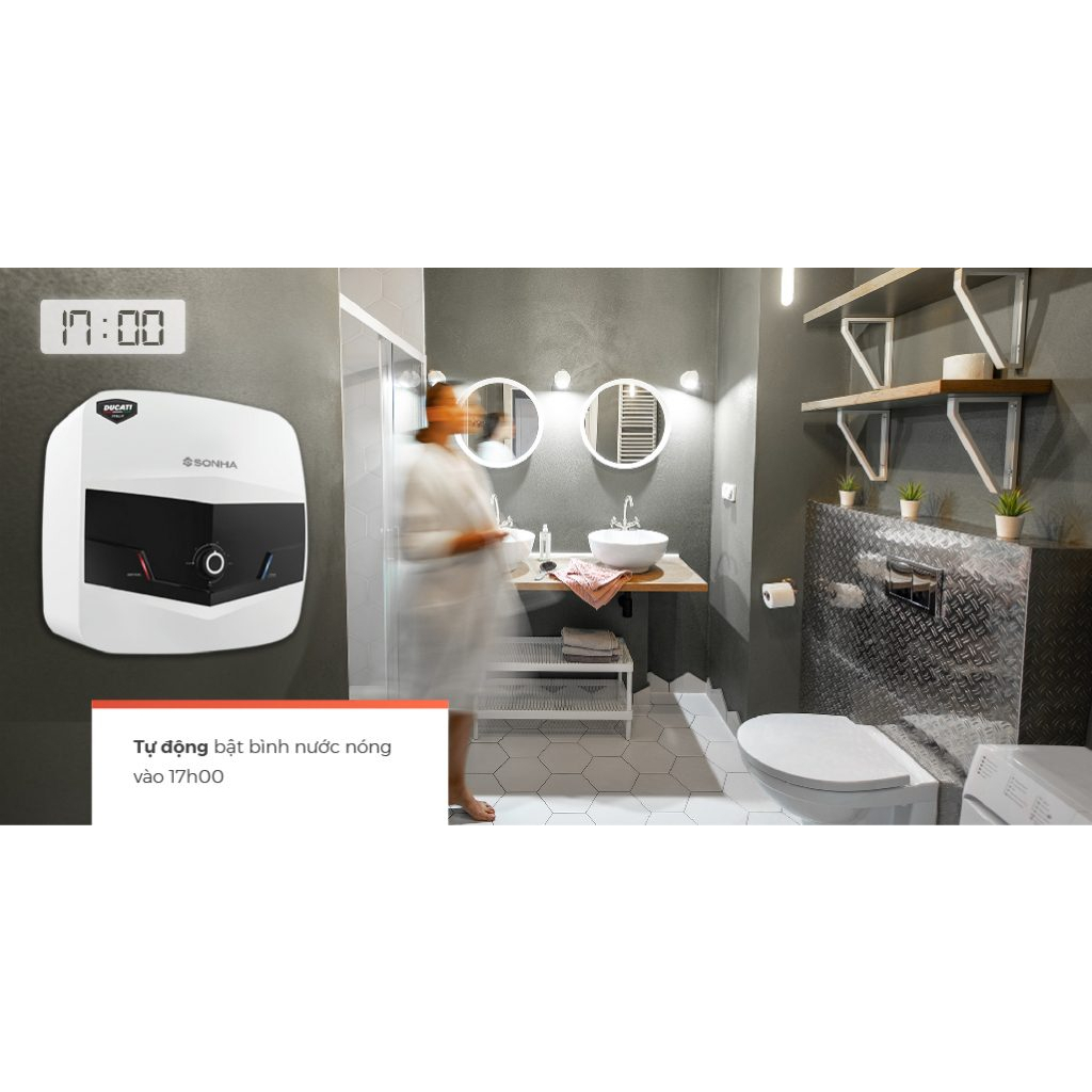 Công tắc chống giật bình nóng lạnh VCONNEX kết nối wifi thông minh cảnh báo điều khiển hẹn giờ bật tắt từ xa qua điện thoại