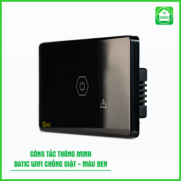 Công tắc chống giật thông minh wifi HUNONIC DATIC bật tắt thiết bị tự ngắt mạch an toàn cảnh báo rò rỉ hở điện từ xa qua điện thoại