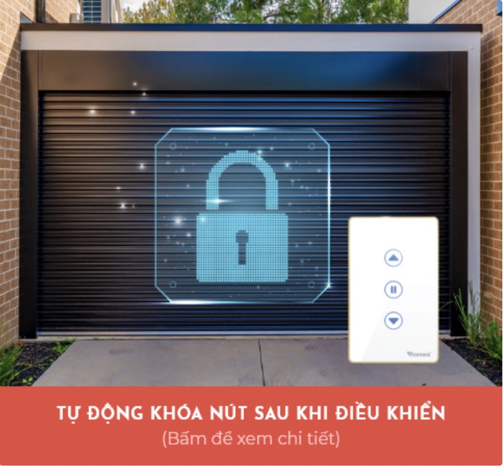 Công tắc cửa cuốn thông minh VCONNEX wifi điều khiển đóng mở cửa cuốn từ xa qua điện thoại