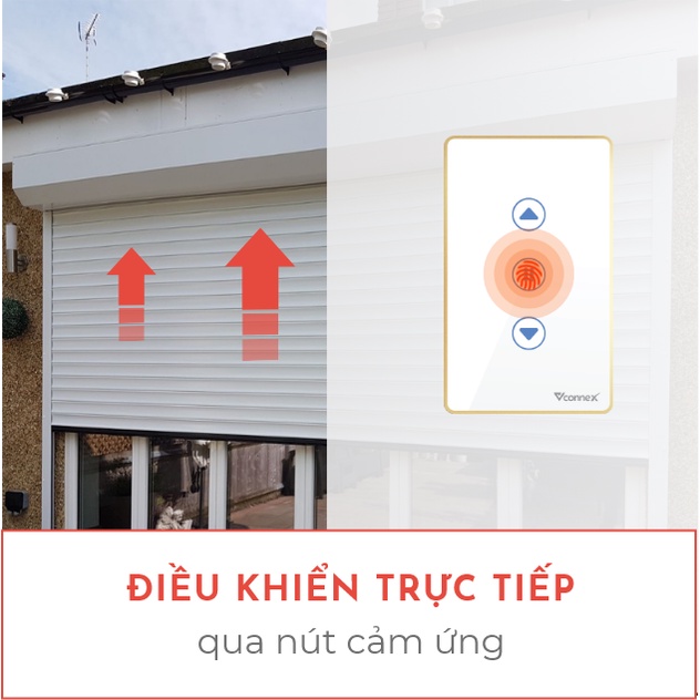 Công tắc cửa cuốn thông minh VCONNEX wifi điều khiển đóng mở cửa cuốn từ xa qua điện thoại