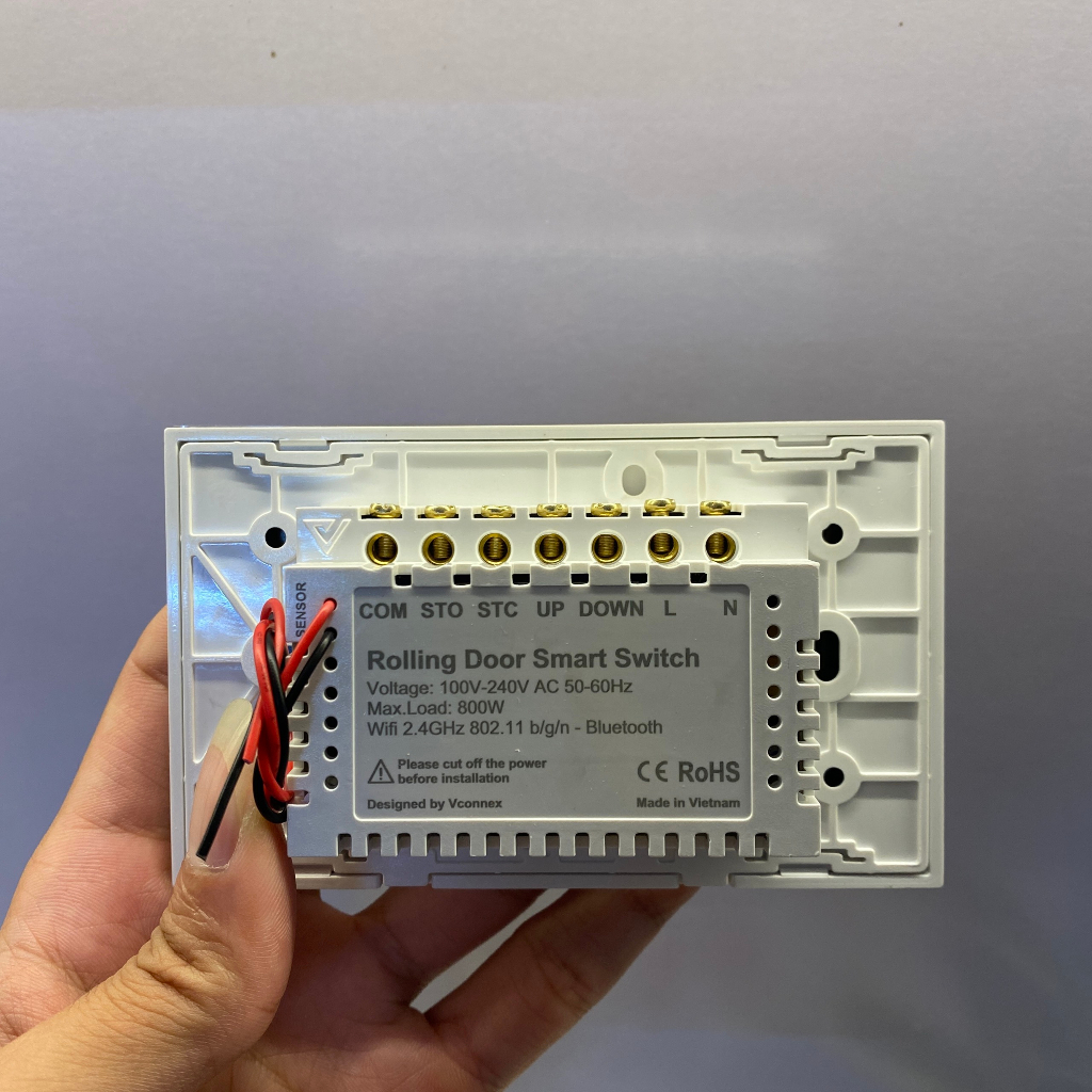 Công tắc cửa cuốn thông minh VCONNEX wifi điều khiển đóng mở cửa cuốn từ xa qua điện thoại