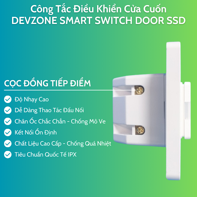 Công Tắc Điều Khiển Cửa Cuốn Bằng Điện Thoại DEVZONE SMART SWITCH DOOR SSD 4 in 1 Nút Bấm Cơ Gắn Tường Wifi Bluetooth Remote Cao Cấp